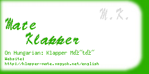 mate klapper business card